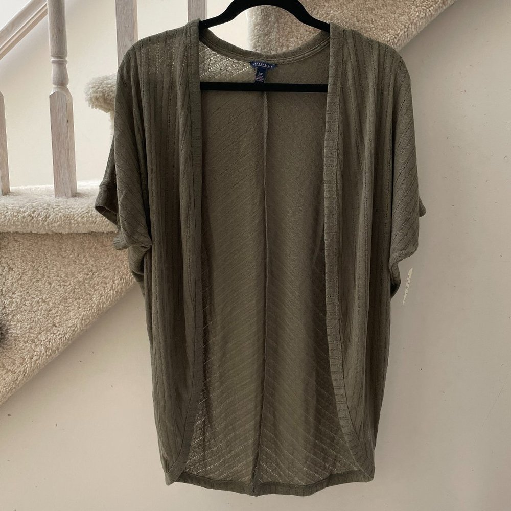 Aeropostale Dolman Cardigan Short Sleeve Khaki Green Size Small